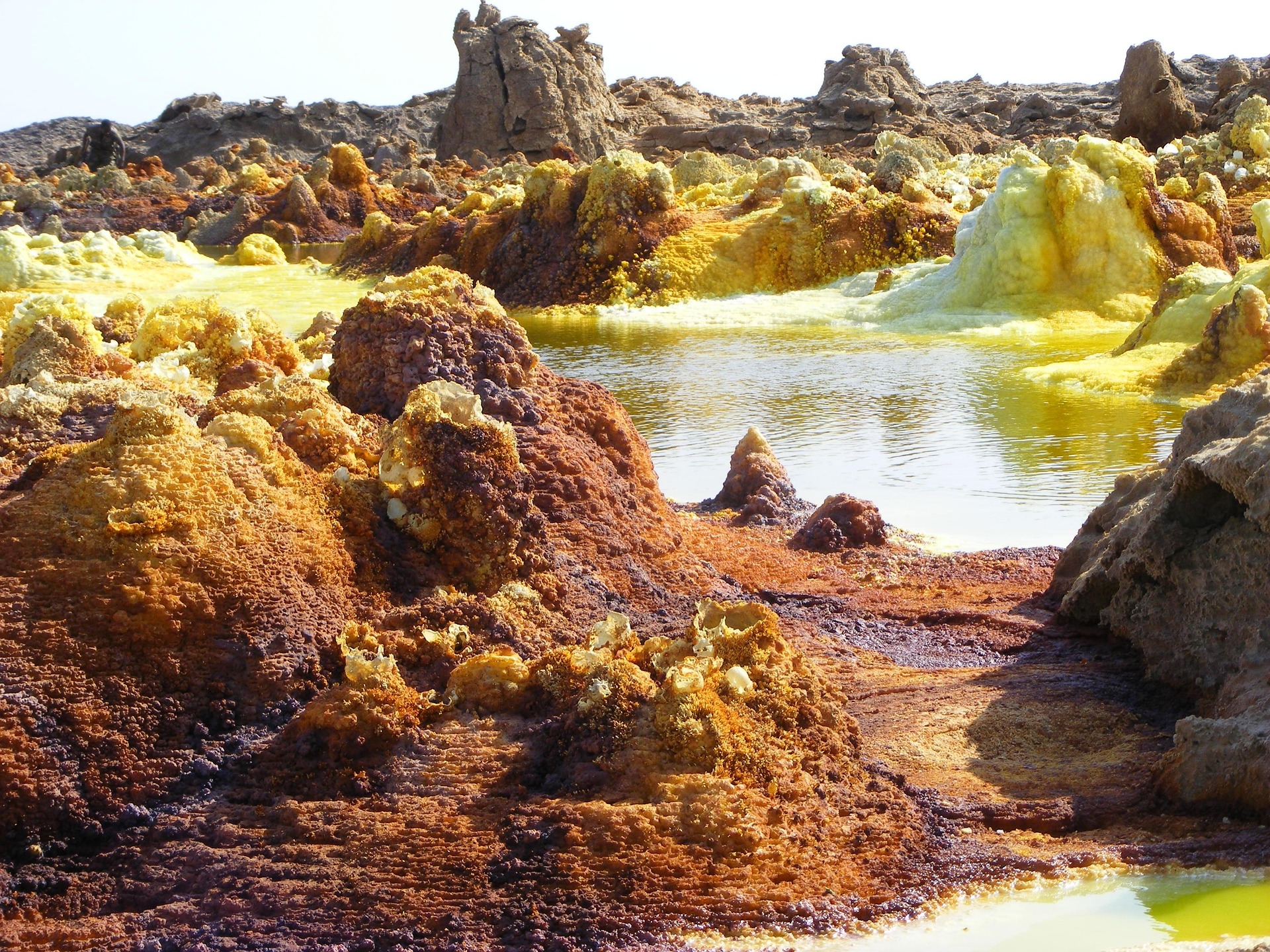 Danakil Depression colorful mineral landscape